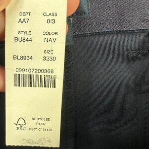 J Crew 770 Mens Straight Pants 32X30 Navy Blue Flat Front Performance Tech NEW